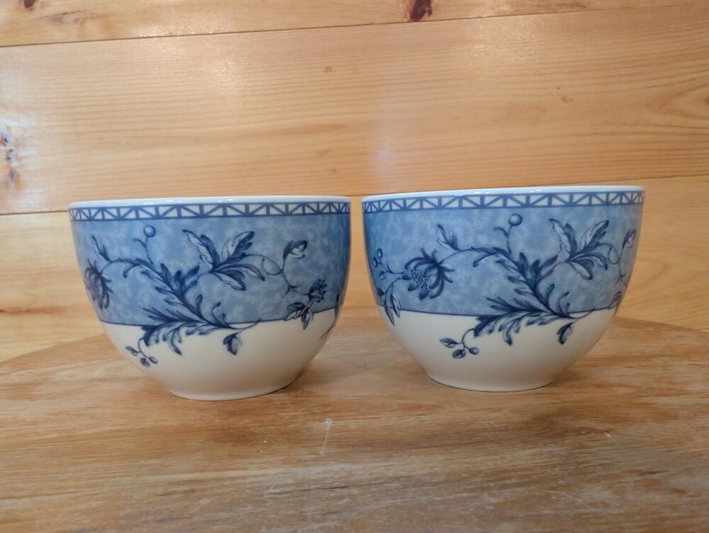 Wedgwood Home Mikado Bowls Set of 2 Blue White Fine Porcelain Portugal